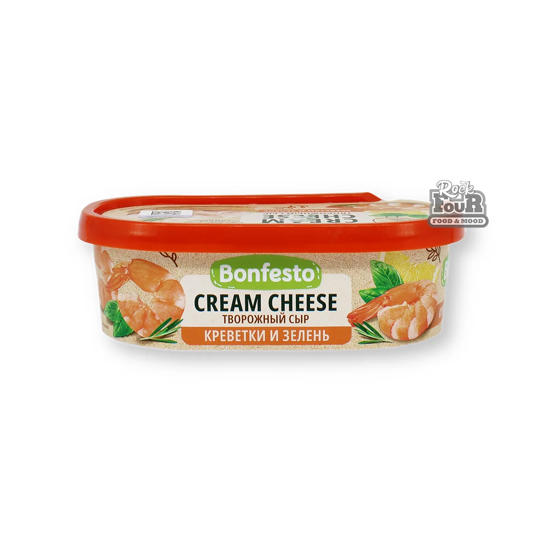 Cream cheese "Bonfesto Cream Cheese" shrimp and greens 65% 140g